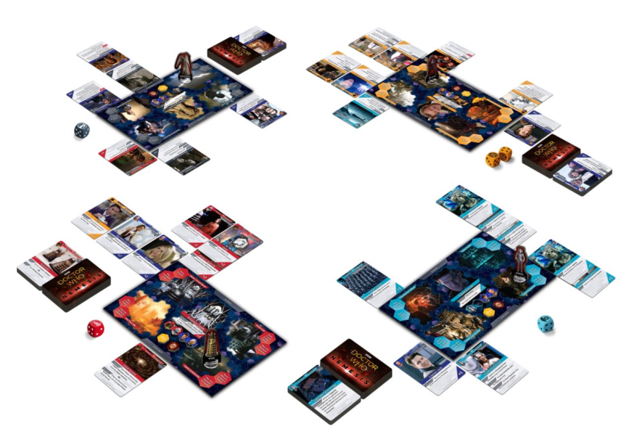 Doctor Who board game with strategy and space theme setup