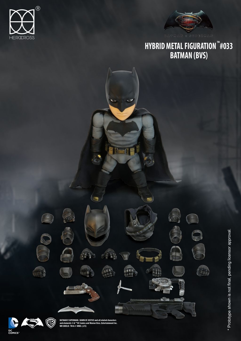 Batman collectible armored statue with LED eyes and cape