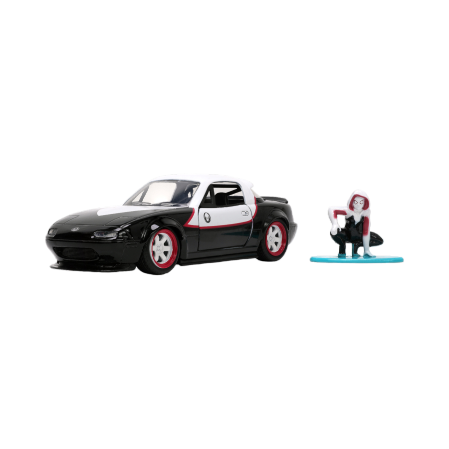 hot wheels Mazda Miata with Ghost Spider figure display set