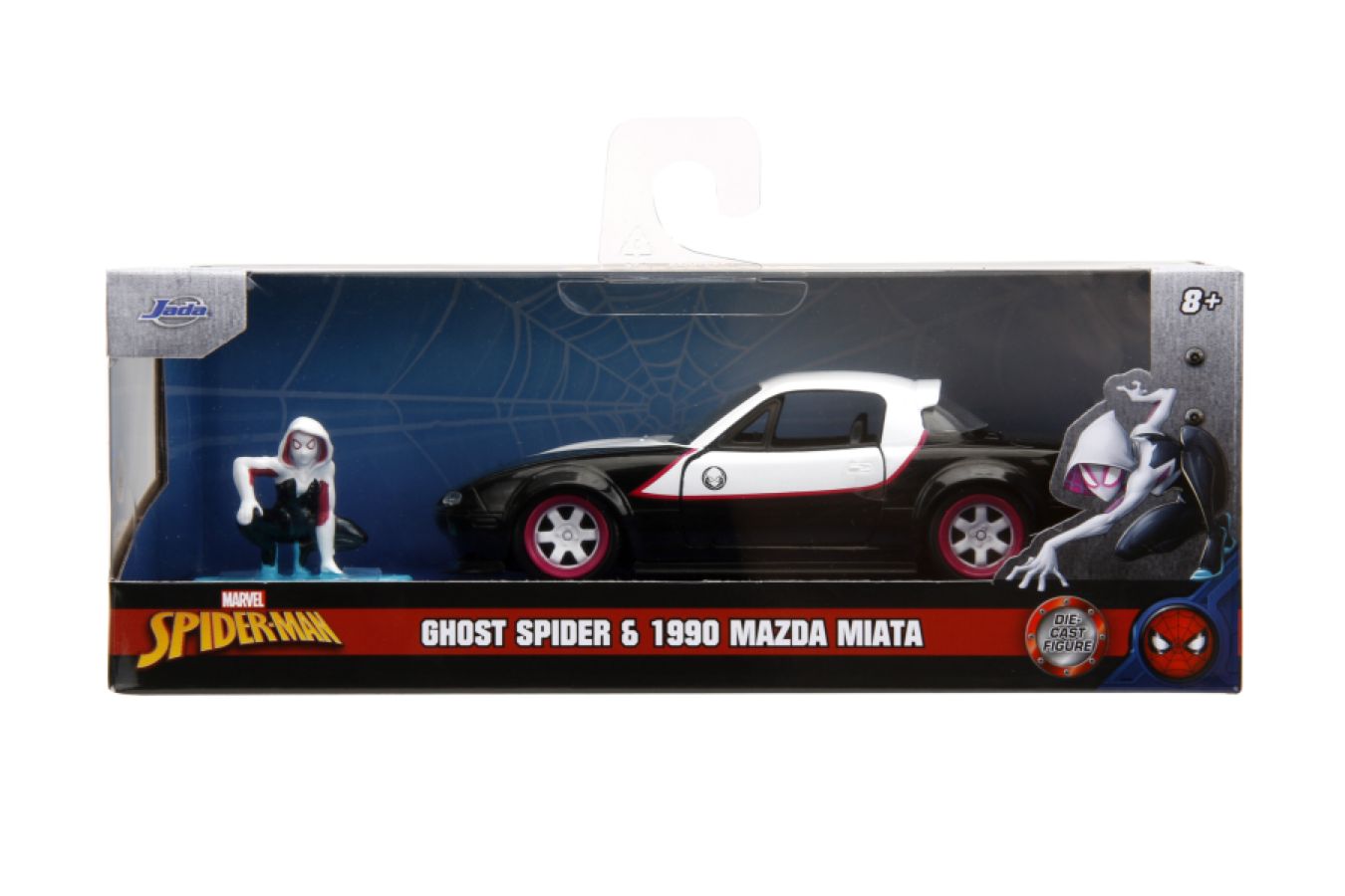 hot wheels Mazda Miata with Ghost Spider figure display set
