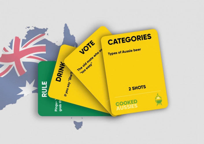 Cooked Aussies card drinking game for parties Australia