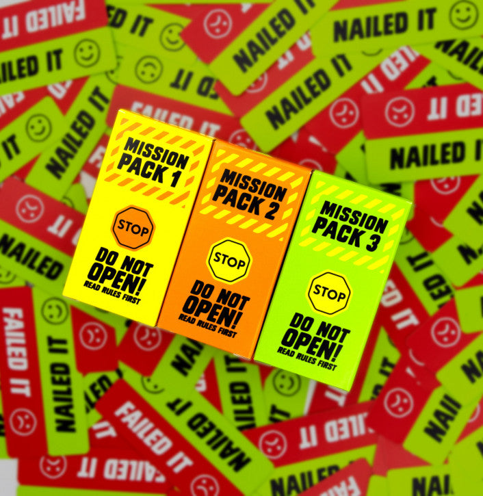 Don’t Get Got party game cards and mission wallet on table