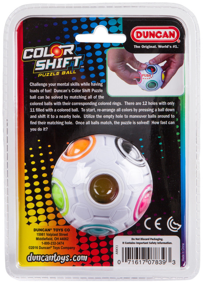 Duncan puzzle ball brain game for travel and color matching