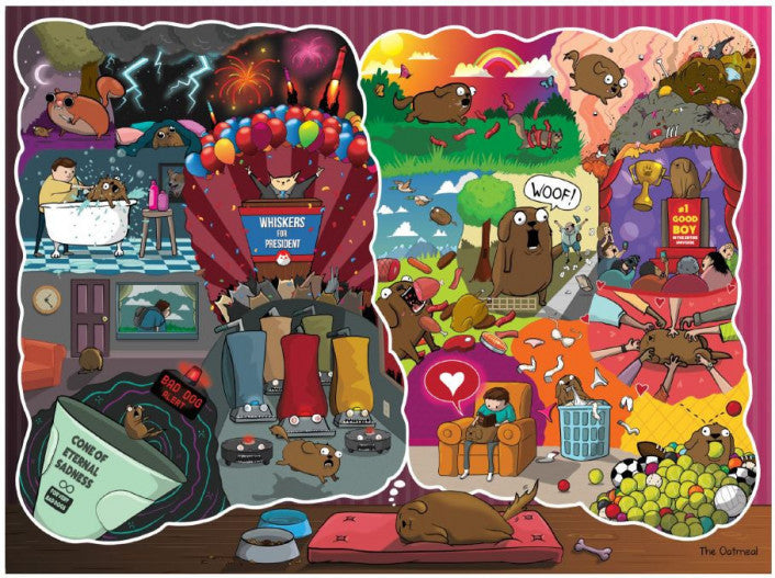 Exploding Kittens funny 1000 piece adult puzzle dog theme