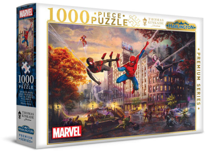 Spider-Man 1000 piece Marvel puzzle Thomas Kinkade artwork