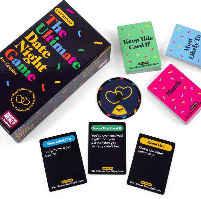 Date night game with cards and spinner for couples