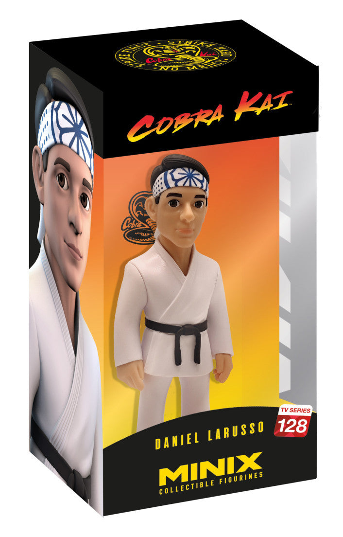 Cobra Kai Daniel LaRusso MINIX action figure on display shelf
