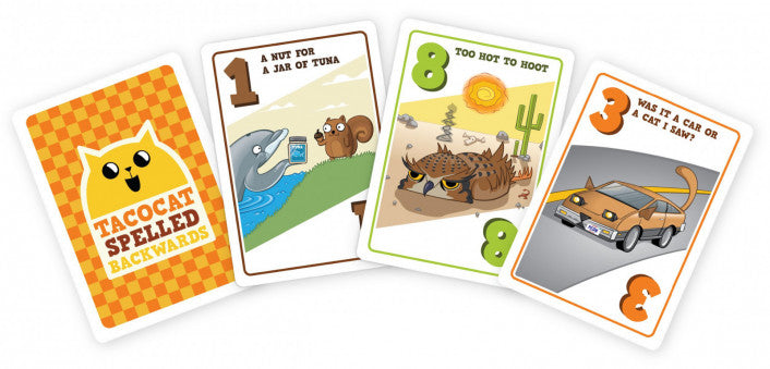 Tacocat Spelled Backwards portable strategy board game