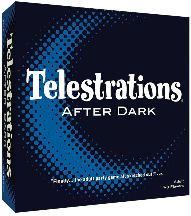 Telestrations After Dark adult party board game box and pieces