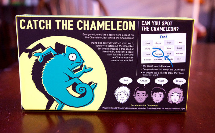 Chameleon the game bluffing cards and secret word board