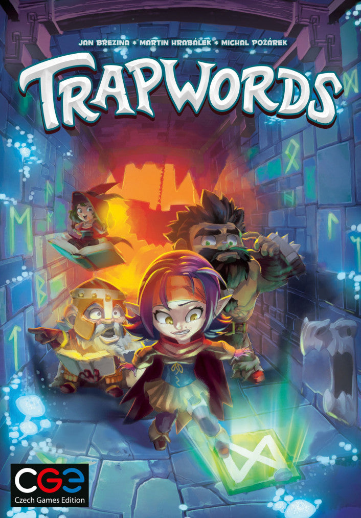 Trapwords word party game box for family game nights