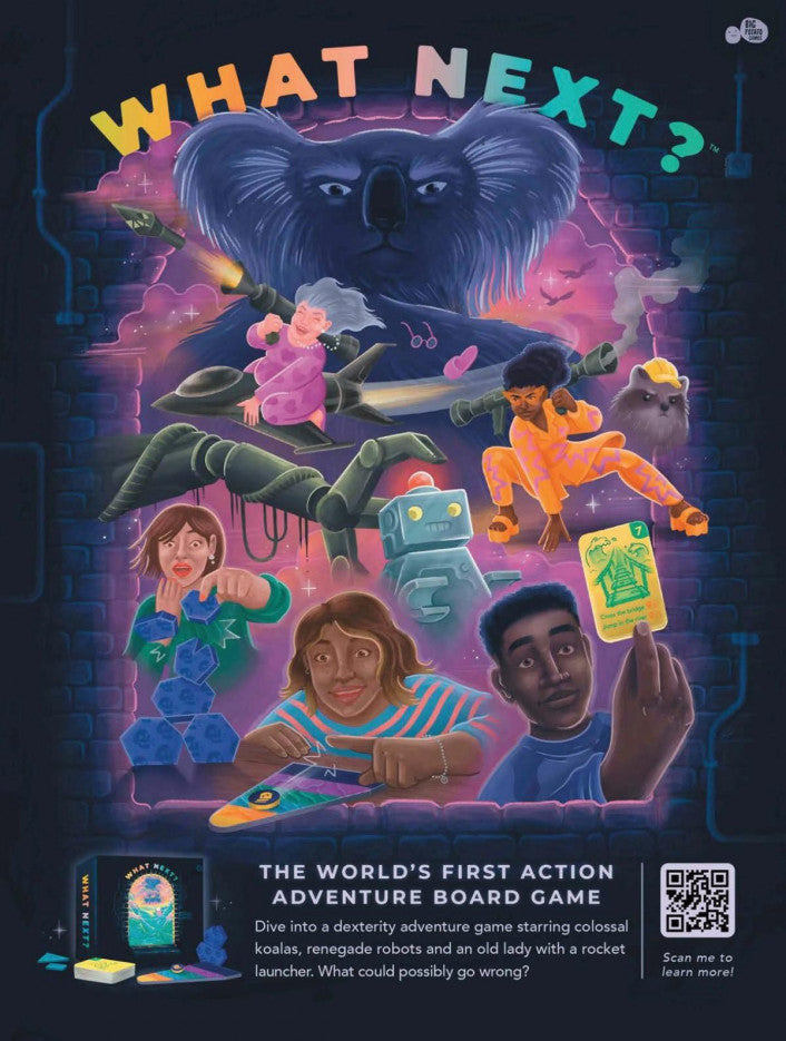 What Next board game adventure challenge with tower