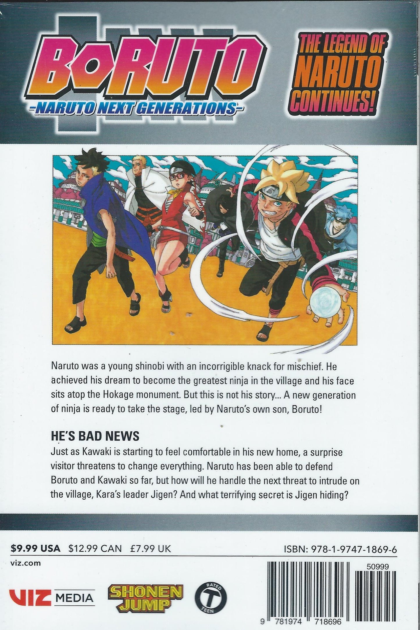 Boruto manga chapter 10 cover Naruto manga collection shelf