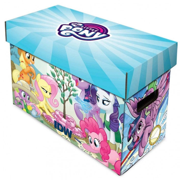 Comic short box with My Little Pony artwork stackable storag