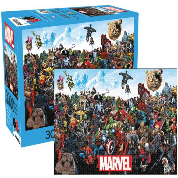 Marvel jigsaw puzzle with 3,000 pieces featuring heroes