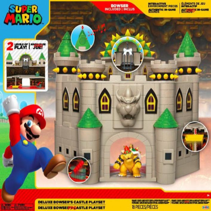 World of Nintendo Bowsers Castle Playset with Bowser figure