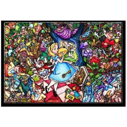 Alice in Wonderland stained glass 500 piece puzzle box