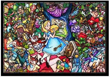 Alice in Wonderland stained glass 500 piece puzzle box
