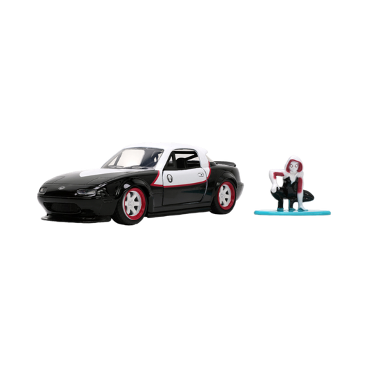 hot wheels Mazda Miata with Ghost Spider figure display set