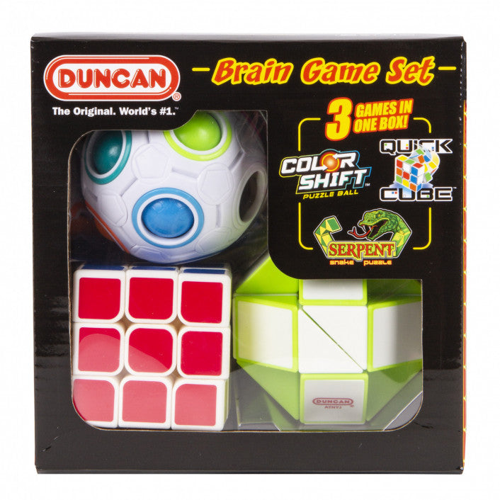 Duncan brain puzzle set with cube and snake puzzle