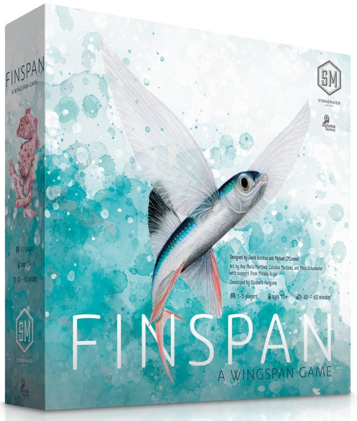 Finspan board game with ocean zones and solo play setup