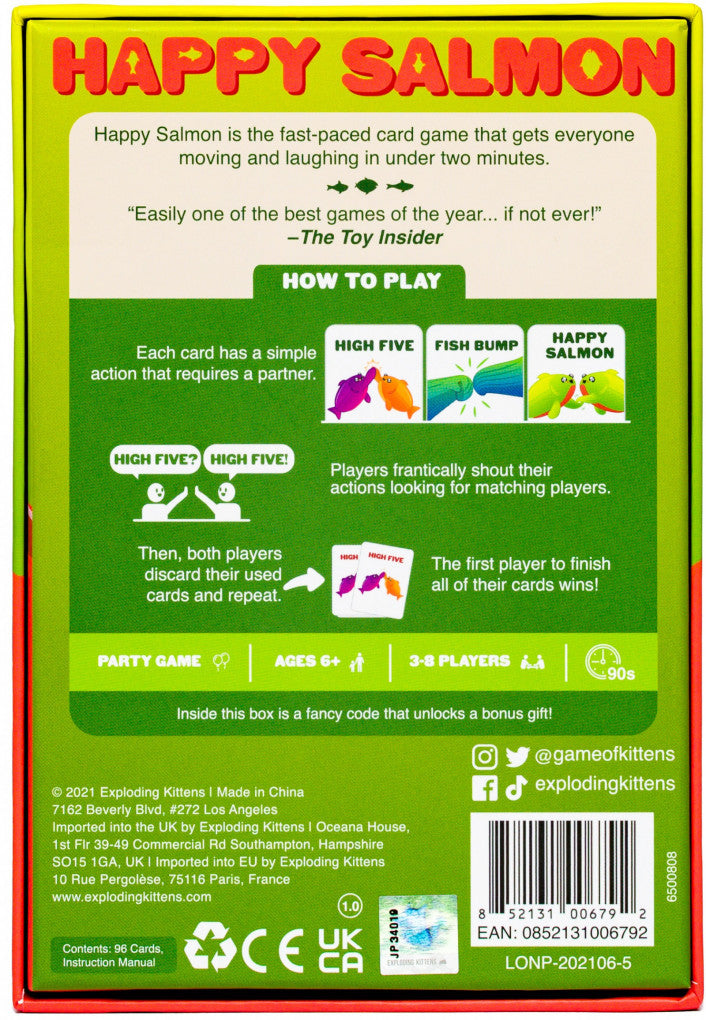 Happy Salmon family card game fast paced quick play