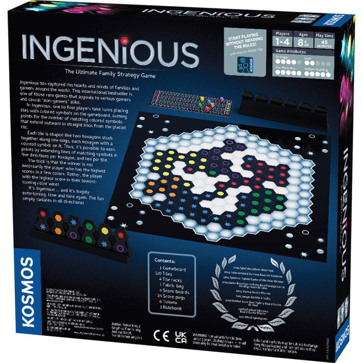 Ingenious abstract hexagon board game for families