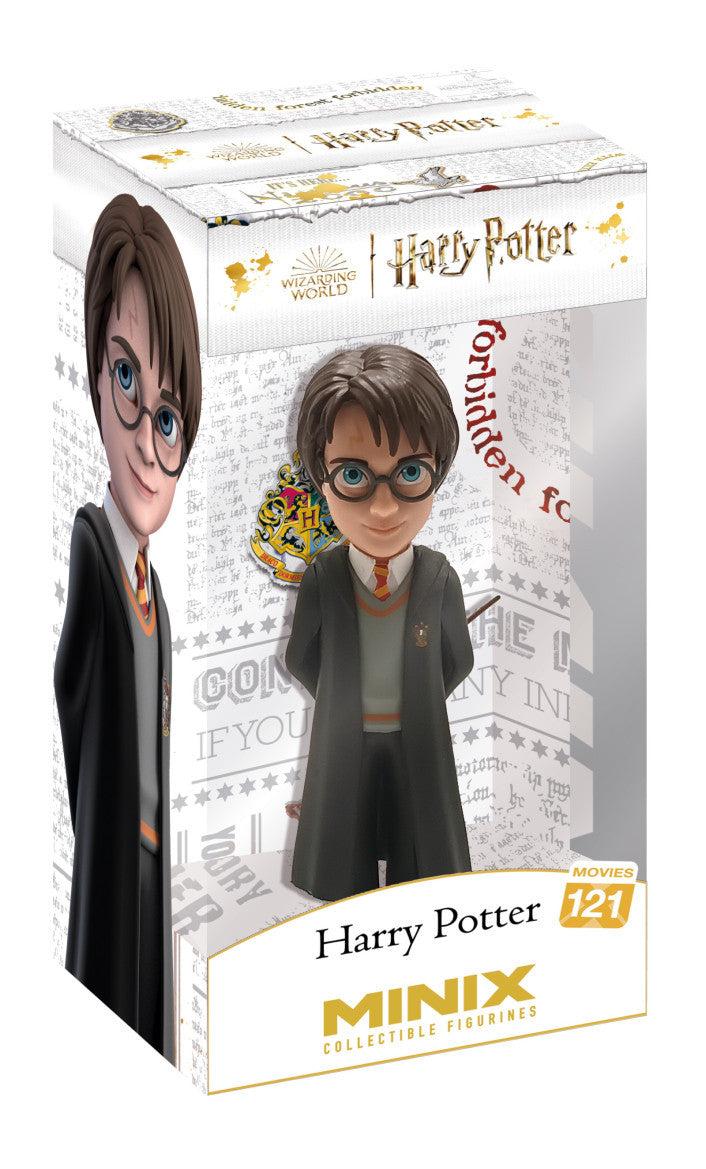 harry potter collectible figure with wand and robe