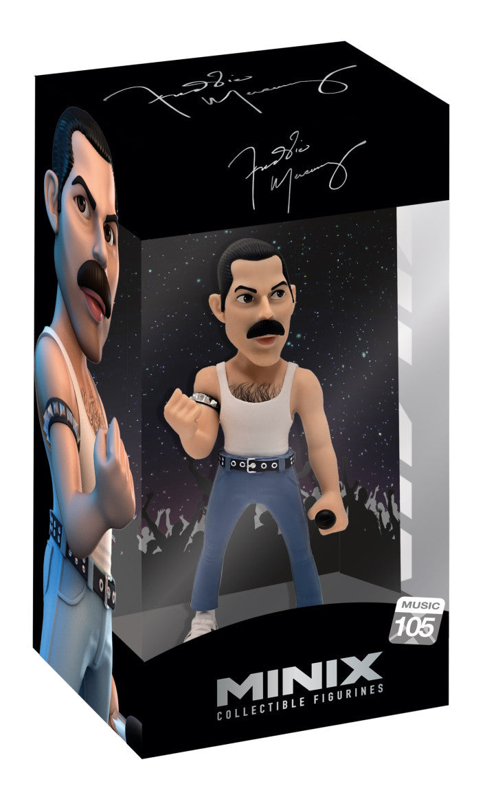 Freddie Mercury figure in yellow jacket Queen band collectible