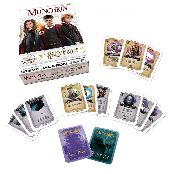 Harry Potter Munchkin board game box and cards