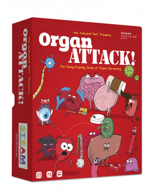 Organ ATTACK card game with organs and stickers
