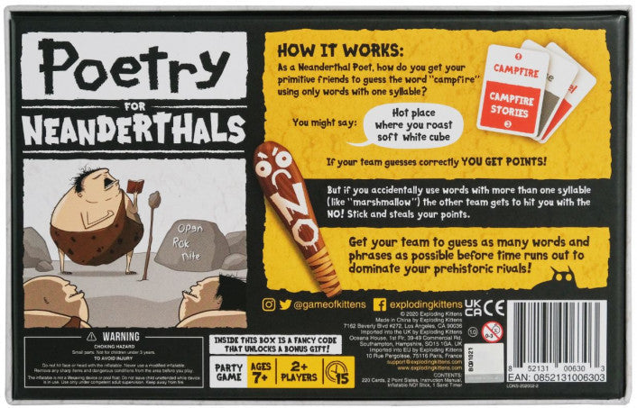 Poetry for Neanderthals family word guessing game