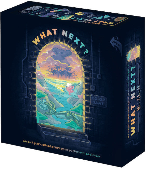 What Next board game adventure challenge with tower