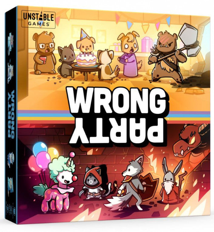 Wrong Party board game with cards and party hat pieces