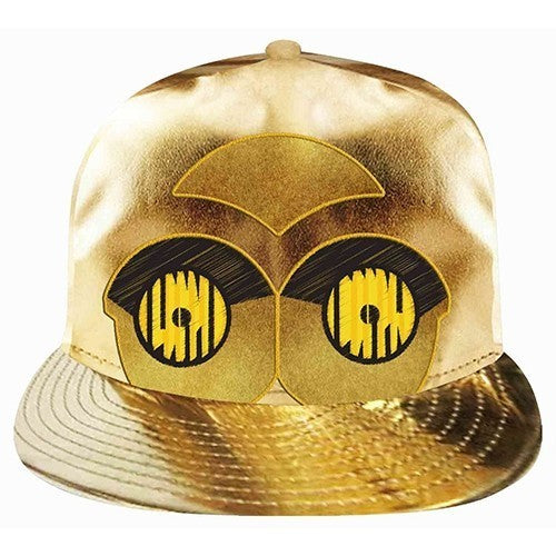 Star Wars C3PO gold cap with metallic finish and snapback fit